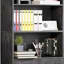 IRONCK Industrial Bookshelves and Bookcases with Doors Floor Standing 6 Shelf Display Storage Shelves 70 in Tall Bookcase for Home Office, Living Room