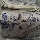 BESTSWEETIE 8x10 Area Rug Washable Rugs for Living Room, No Pile Boho Carpet for Entryway Bedroom Dinning Room, Vintage Carpet Print Distressed Non-Slip, 8 x 10 ft, Blue Grey White