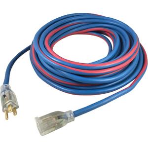 US Wire 99050 12/3 50-Foot SJEOW TPE Cold Weather Extension Cord Blue with Lighted Plug