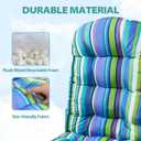 Adirondack Chair Cushion, High Back Patio Cushions with Adjustable Ties, 48.8x20.4x4.3, Waterproof Tufted Pillow, Fade Resistant Seat Rocking Chair Cushion for Indoor/Outdoor, Stripe Blue, 2, Count of 2