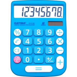 CATIGA Desktop Calculator 8 Digit with Solar Power and LCD Display, Big Buttons, for Home, Office, School, Class and Business, 4 Function Small Basic Calculators for Desk, CD-8185 (Blue)