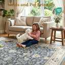 WITSHOCK 5x7 Area Rugs for Living Room: Machine Washable - Non Slip Modern Abstract Rug for Bedroom Dining Room - Stain Resistant for Household - Pet Owners (Blue)