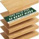 Solid Pine Wire Shelf Covers, 16" D x 35" L, Tool-Free Pantry Rack