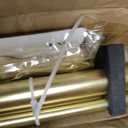 Double Curtain Rods with Aluminum End Cap and Full Surround Brackets,1"Front and 5/8" Back Rod,Adjustable between 72 to 144 Inches (6-12 Feet), Brass Double Window Drapery Rod