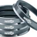 4 Pack Universal Car Hub Centric Ring, 57.1 mm ID to 66.6 mm OD Centerbore, Aluminum Alloy Wheels Center Shaft Shock Absorbing Hubrings, Hub Adapter Rings Compatible with Most Vehicles (Gunmetal Gray)