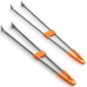 2 Pack Reacher Grabber Tool 34 Inch Lightweight Litter Pick up Sticks Aluminum Rustproof Trash Grabber Garbage Picker Garden Leaf Cleaning Trash Tong Reaching Assist Tool for Elderly Cleaner(Orange)