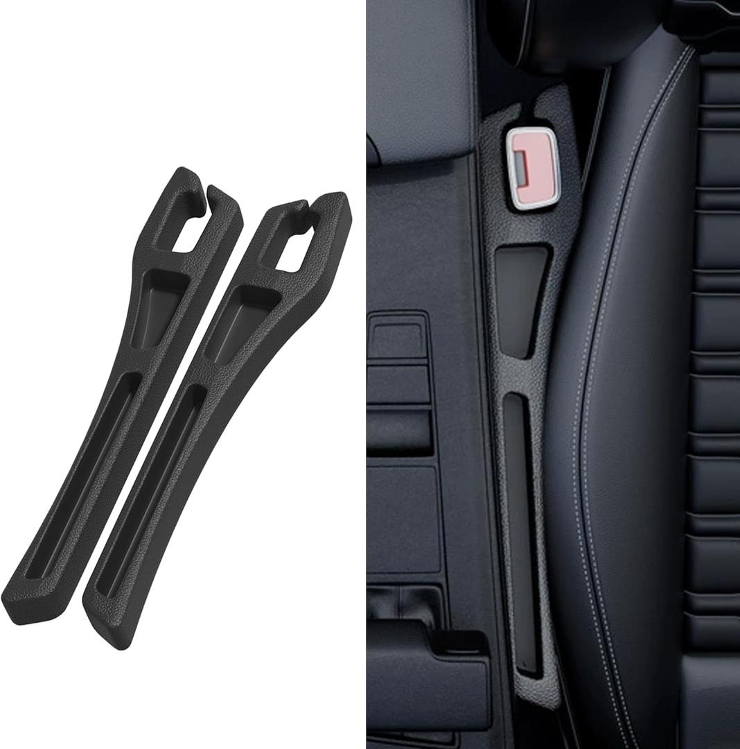 2PCS Car Seat Gap Filler Organizer,Multifunctional Car Gap Filler Organizer Storages Function ,Universal Console Catcher Between Seats Cars Interior Accessories (Balck)