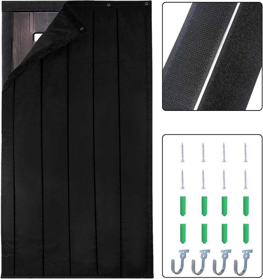 TroyStudio Thick Door Soundproofing Blanket, 41.5 x 86.6 x 0.8 inches Heavy Window Sound Barrier Sheet, Home Acoustic Dampening Curtain Divider, Wall Noise Blocker for Bedroom Music Recording Studio