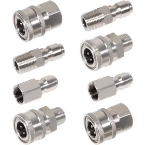 3/8 Inch 3/8'' Pressure Washer Quick Connect Fittings Stainless Steel Adapter Set for NPT Male and Female Thread Kit