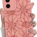 MZELQ for Samsung Galaxy S23 Case, Silicone Pink Floral Flowers Sunflowers Cute Pattern, Camera Protection Soft Slim Phone Case for Girls Women