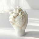 Hand Heart Cylinder Candle & Resin Mold - Resin Casting Silicone Molds for Home Decor & Candle Making Wave Spiral Mold (jh-heart-5453)