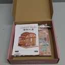 3D Book Nook DIY Kit with Batteries Light Glue Cat Cafe Theme Wooden Building Toy House for LED Magic Book Nook Lover Bookend Bookshelf DIY Miniature Gift for Adults