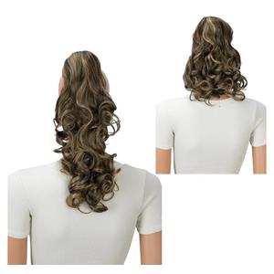 CAISHA 2 IN 1 Ponytail 12" Or 14" Hairpiece Clip On Extension Voluminous Wavy Brown Mix H12-2