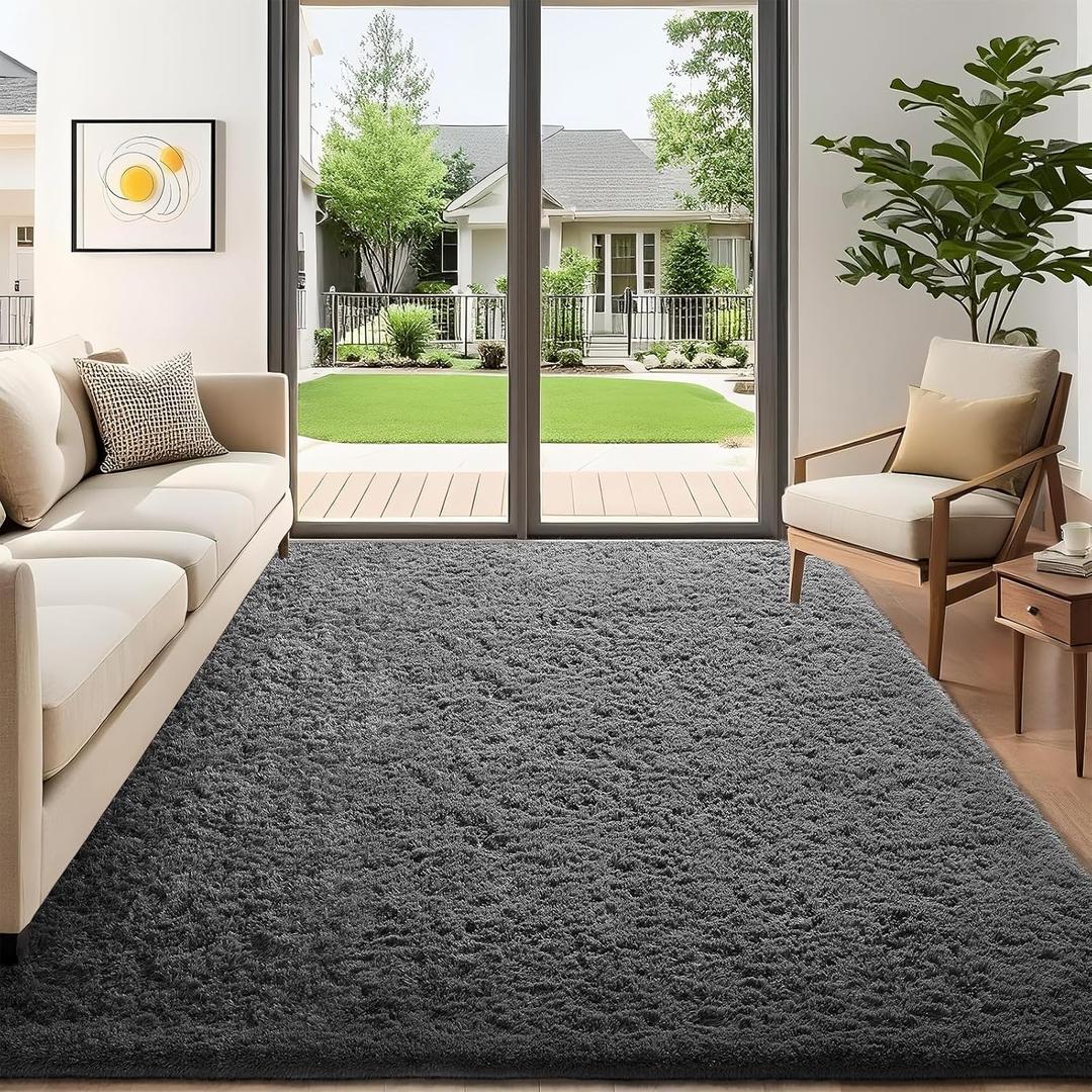 Ophanie 5x7 Area Rugs for Living Room Grey, Fluffy Shag Large Fuzzy Plush Soft Rug, Gray Shaggy Floor Big Carpets for Bedroom Nursery, Kids Home Decor Aesthetic
