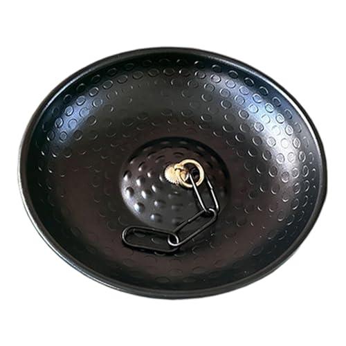 MYCENSE Hand Hammered Rain Chain Anchoring Basin, Sturdy Metal Decorative Downspout, Powder Coated Spill Bowl for Outdoor Garden Feature Display