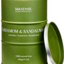 M&SENSE Cardamom Sandalwood Large Soy Scented Candles, Natural Organic Clean Burning Candles 21.2oz 120 Hours, Relaxing Aromatherapy Christmas Candles Gifts for Stress Relief,Christmas Decor for Home