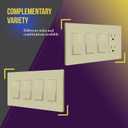 ENERLITES Screwless Decorator Wall Plate Child Safe Outlet Cover, Size 4-Gang 4.68" H x 8.30" L, Unbreakable Polycarbonate Thermoplastic, SI8834-I, Glossy, Ivory