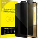 JETech Privacy Screen Protector for Samsung Galaxy S24 5G 6.2-Inch, Anti-Spy Tempered Glass Film, Fingerprint ID Compatible, 2-Pack