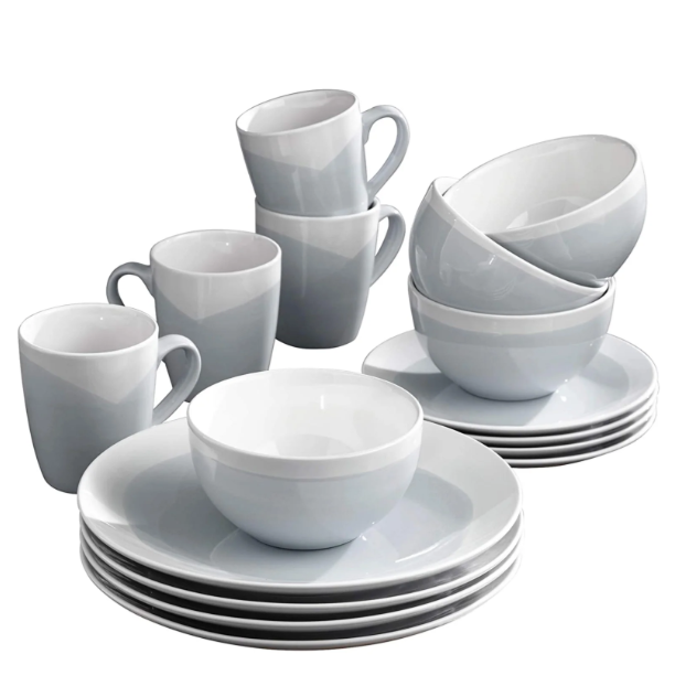 Oasis Blue/ Gray 16-Piece Dinner Set