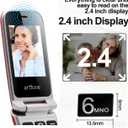 artfone G3 Flip Phone Unlocked for Seniors, 4G Volte Basic Phone, 2.4" Screen, SOS Button, Speed Dial, Hans-Free, Big Buttons, Bluetooth, Camera, FM Radio, Charging Dock, Voice Time, Dumb Phone, Gray