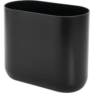 iDesign Small Slim Plastic Bathroom Trash Can, Garbage Can for Bedroom, Office, Desk, Dorm, Black