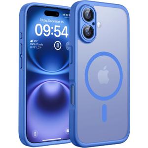 TOCOL Magnetic for 16 Plus Case, Upgraded Full Camera Protection, Compatible with Magsafe, Drop Protection, Translucent Matte Back Bumper Phone Cover 6.7-InchUltramarine