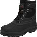 NORTIV 8 Men's Waterproof Winter Snow Boots,Size 10.5W,Black,AVENUE-W