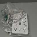 6 FT Flat Plug Surge Protector Power Strip,11 Multiple AC Outlets with 6 USB Ports (2 USB C), 6 Feet Extension Cord, 1250W/10A, One Touch Switch Button, 17 in 1 Compact powerstrip-White