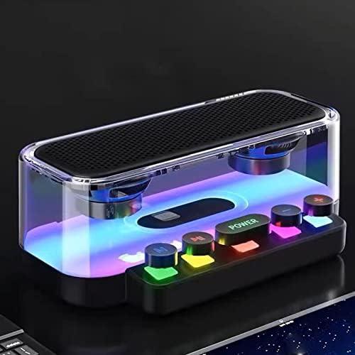 ICONIC Bluetooth Speakers, Stereo Sound Speaker with RGB Light and Mechanical Buttons, IPX5 Portable Speaker for Phones, Tablets, Laptops