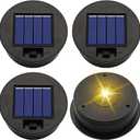 Solar Light Replacement Top Parts 3 Pack(Top Size 3.31 inch,Bottom Size 2.83 inch) 7 Lumens Lantern Lids Waterproof LED Replacement Light Decorations for Outdoor Garden, Patio,Pathway,Yard,Warm White