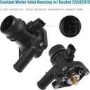 X AUTOHAUX 1 Set Aluminum Engine Water Pump Coolant Thermostat Housing Kit W/Gasket No.55486342/25200455 for Chevrolet Cruze Sonic Cruze Limited Trax for Buick Encore Water Pump Assembly