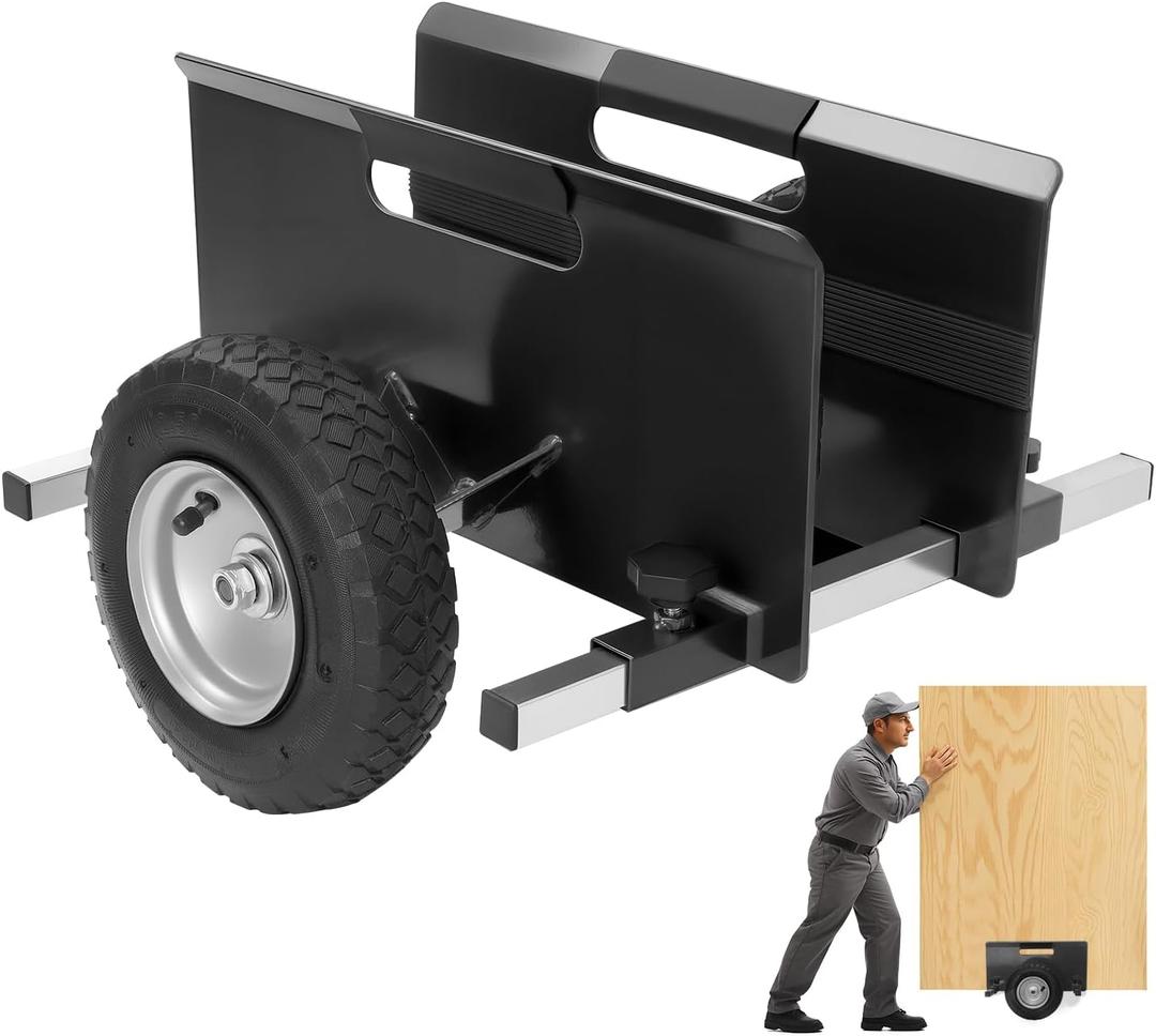 10" Panel Dolly Heavy Duty Drywall Cart with Pneumatic Wheels  700LB Capacity Panel Cart for Sheetrock, Plywood & Doors  Adjustable Frame with Anti-Slip Rubber Pads (Black)