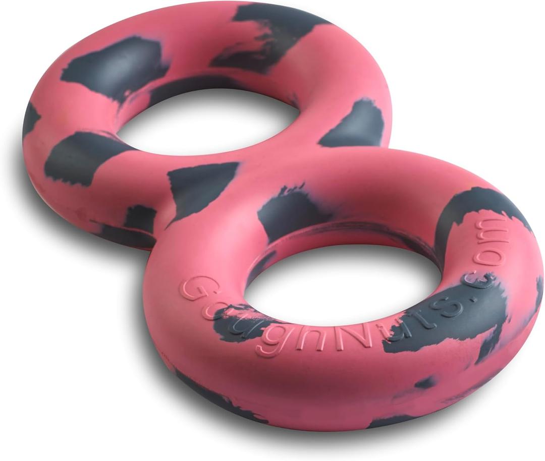 Goughnuts  Dog Toys for Aggressive Chewers | Virtually Indestructible Pull Toy for Breeds Such as Pit Bulls and German Shepherds | Heavy Duty Tug Dog Toy | Medium | Pink (Medium (30-70 lb) (Original Size))