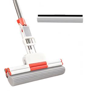 Sponge Mop PVA Mop Thickened Stainless Steel No-Swivel Design for Deep Cleaning Includes 1 Frame and 2 Extra Refill Heads Suitable for Tiles Floors Bathrooms and Home Use 13 Inch