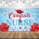 KatchOn, Congrats Nurse Banner Red and Blue - 72x44 Inch | Nurse Graduation Banner, Nurse Graduation Decorations Class of 2024 | RN Graduation Party Decorations 2024, Nursing Graduation Party Supplies