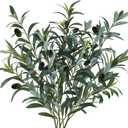 Winlyn 3 Pcs 23.6" Tall Artificial Olive Branches with 261 Leaves Lifelike Faux Eucalyptus Plant Stems for Floral Arrangements Vases Bouquets Wreaths Centerpieces Wedding Holiday Greenery Home Decor
