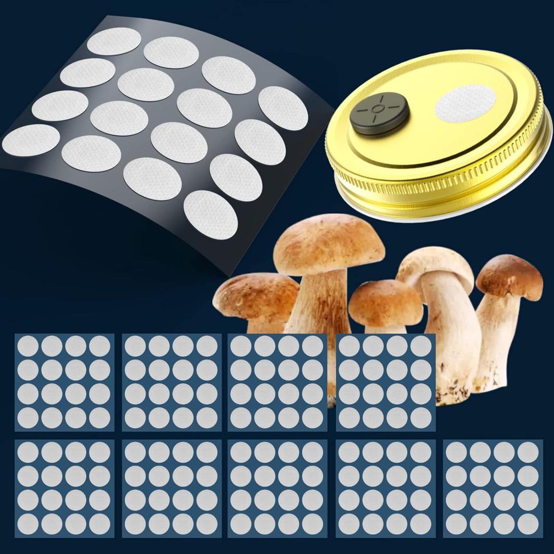 2 x Membrane Filter Sticker 20 mm 0.2 um Strong Adhersive Filter Disc for Mushroom Cultivation (20 mm,160 pcs)