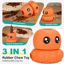 Interactive Dog Toys Bully Stick Holder,Treat-Dispensing & Squeaky Dog Chew Toys to Keep Them Busy Multifunctional Natural Rubber(Orange)