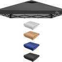 KAMPKEEPER Replacement Top Pop Up Canopy Tent Cover Roof with Air Vent and Adjustable Elastic Strap, Polyester UV Waterproof for Outdoor Garden Patio Sun Shade(Top Only) (Black, 8x8FT)