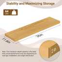 36 Inch Floating Shelves, 12 Inch Deep Floating Shelves for Wall, Extra Deeper & Thicker Wooden Wall Shelf with Invisible Brackets, Shelf for Bedroom Home Decor（Oak, Set of 2）