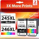 245XL and 246XL Ink Cartridge Replacement for Canon 245XL 246XL Combo Pack PG-245XL PG245 CL-246 XL for Canon PIXMA MX490 MX492 TR4522 TR4520 MG2500 MG2522 TS202 TS3322 TS3122 TS3322 Printer (2 Pack)