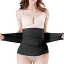 Postpartum Girdle C-Section Recovery Belt Back Support Belly Wrap Belly Band Shapewear (Black, L)