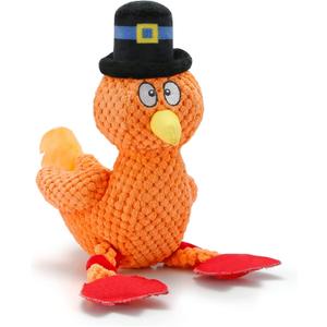 Senneny Thanksgiving Turkey Dog Toy with Squeaker, Turkey Squeaky Toys for Dogs Puppy, Stuffed Dog Plush Toy for Large Medium Small Dogs, Interactive Durable Dog Chew Toys