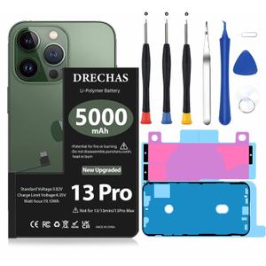 [5000mAh]Battery for iPhone 13 Pro, 2025 New Upgraded High Capacity Li-Polymer Replacement Battery for iPhone 13Pro Models A2636 A2638 A2639 A2640 A2483 with Complete Professional Repair Tool Kit