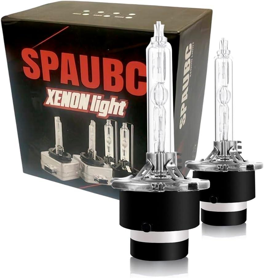 D4S 6000K HID Headlight Bulbs  Xenon White 35W 6000LM  Plug and Play OEM HID Replacement  UV Quartz Glass, Waterproof  Pack of 2