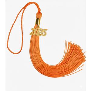 GraduationMall Single&Multiple Color Graduation Tassel with 2025 Year Charm, Orange
