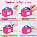AGPTEK Electric Air Balloon Pump, 110V 600W Rose Red Portable Dual Nozzle Inflator/Blower for Party Decoration