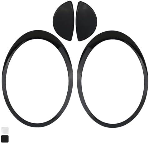 Osompar Headlight Trim Ring with Headlight Washer Cover Compatible with 2007-2015 MINI Cooper Gen2 R55 R56 R57 R58 R59 Black Pair Replaces 51137149905 61672752559 Driver Passenger Side