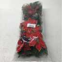 Hotop 6 Pcs Christmas Artificial Poinsettias Florals 19.6 Inch Large Christmas Poinsettia Decorations Red Green Christmas Flower Picks Stem for Christmas Tree Ornament Wreath DIY Xmas Party Decor