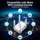 WiFi Extender Signal Booster, Dual Band 5.8GHz&2.4GHz WiFi Booster, Covers Up to 10200 Sq.ft, 1200M WiFi Repeater with One Ethernet Port, 1-Tap Setup